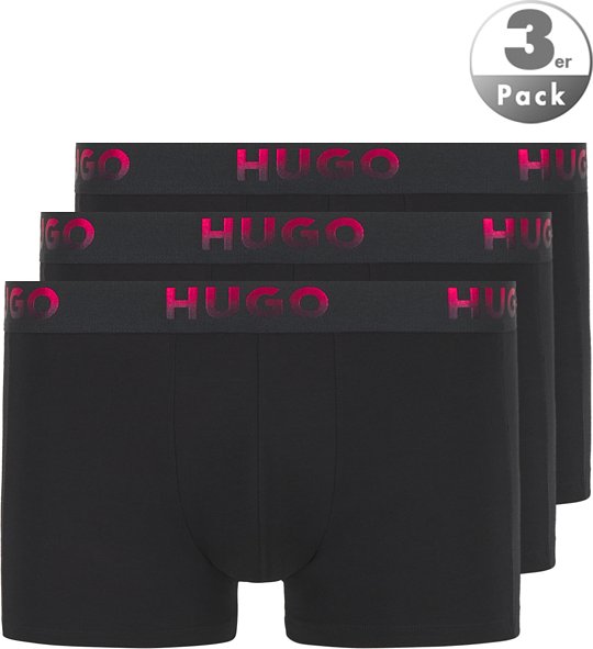 HUGO Herren Trunks schwarz Baumwolle & Mix unifarben