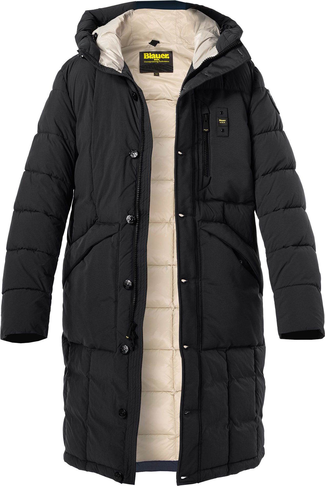 Blauer. USA Herren Steppmantel schwarz unifarben