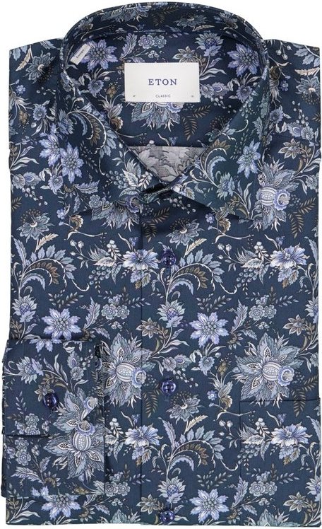 Thumbnail - ETON Herren Hemd blau gemustert Classic Fit