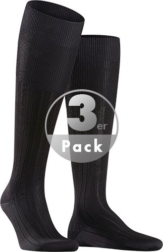 Falke Herren Kniestrümpfe schwarz Baumwolle & Mix unifarben