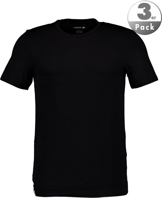 LACOSTE Herren T-Shirts schwarz Baumwolle & Mix unifarben Slim Fit