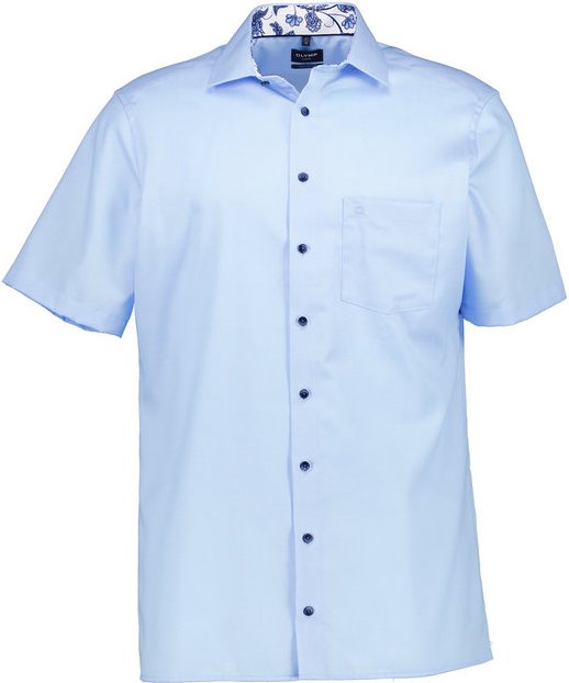 OLYMP Herren Kurzarmhemd blau