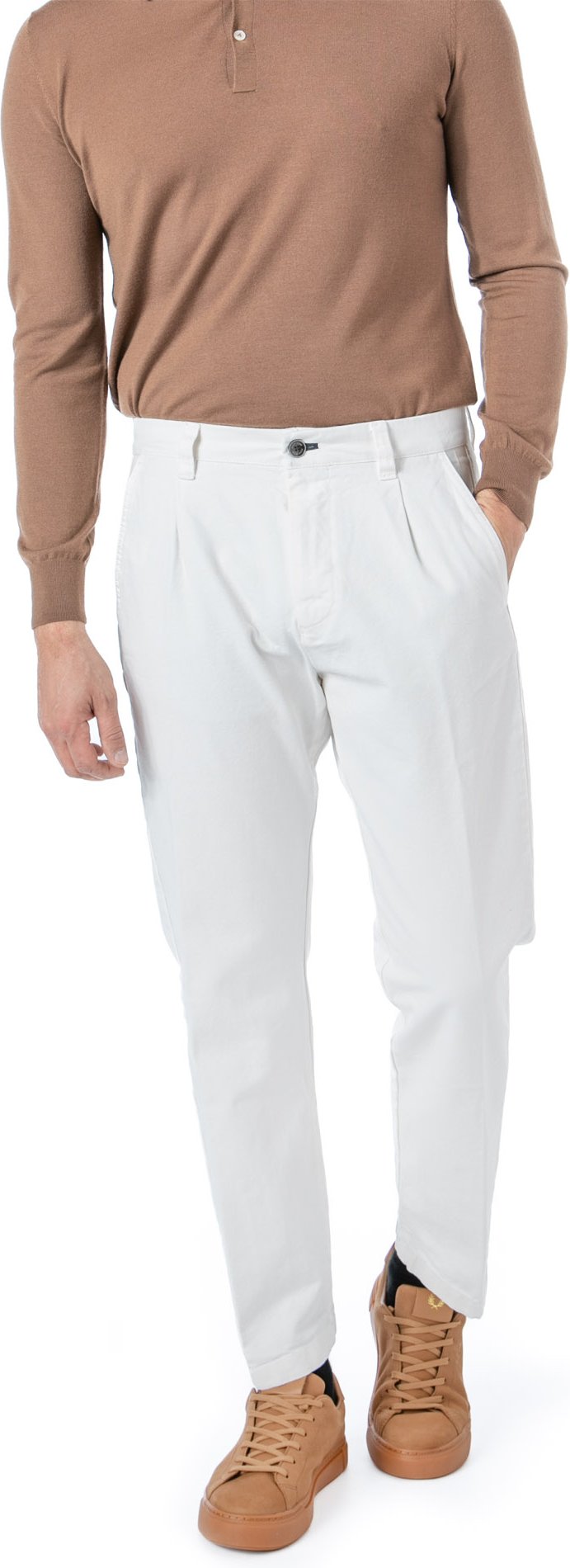 JOOP! Herren Bundfaltenhose weiß