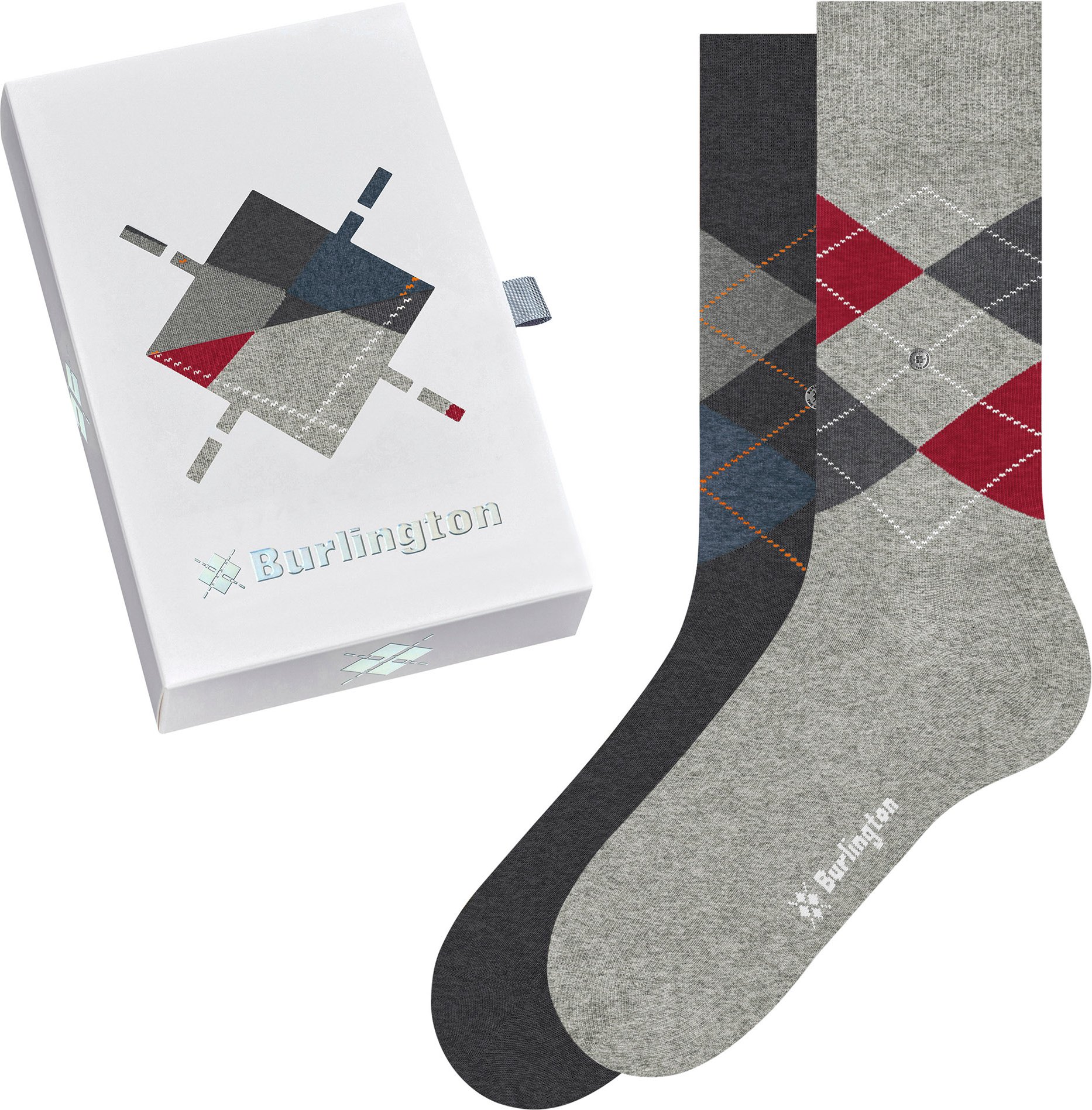 Burlington Herren Socken grau Baumwolle & Mix Gemustert