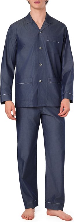 Thumbnail - van Laack Herren Pyjama blau Baumwolle & Mix unifarben
