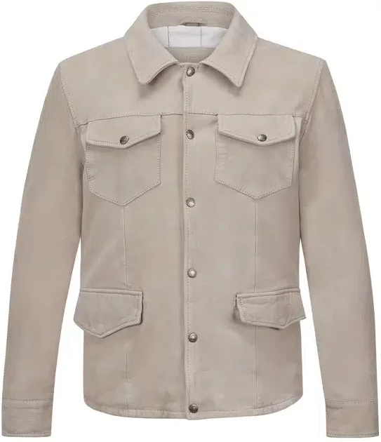 MILESTONE Herren Lederjacke grau