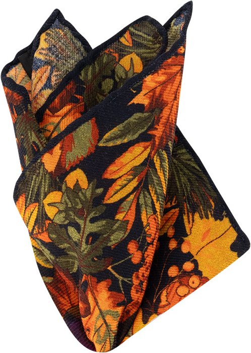 Ascot Herren Einstecktuch orange geblümt