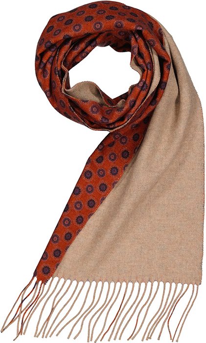 Ascot Herren Schal braun Woll-Stoff gemustert