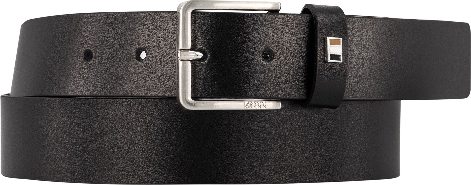 BOSS Black Herren Gürtel schwarz Glattleder