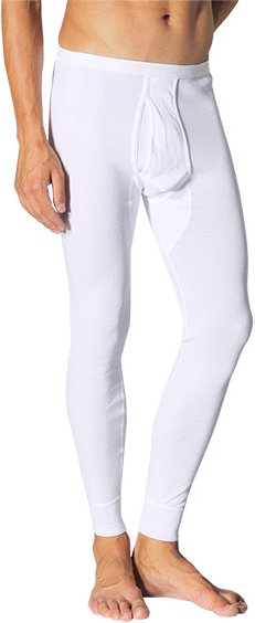 Schiesser Herren Lange Unterhose weiß Reine Baumwolle unifarben