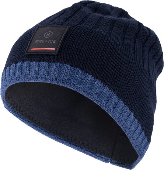 FIRE + ICE Herren Mütze blau Schur-Wolle