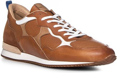 rosso e nero Herren Sneaker braun Leder geprägt