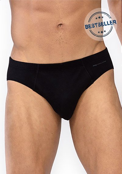 Mey Herren Slip schwarz Baumwolle & Mix unifarben