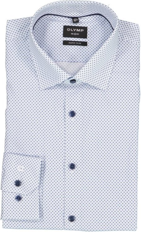 Thumbnail - OLYMP Herren Hemd blau gemustert Slim Fit