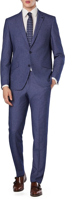 Thumbnail - DIGEL Herren Anzug blau meliert Slim Fit