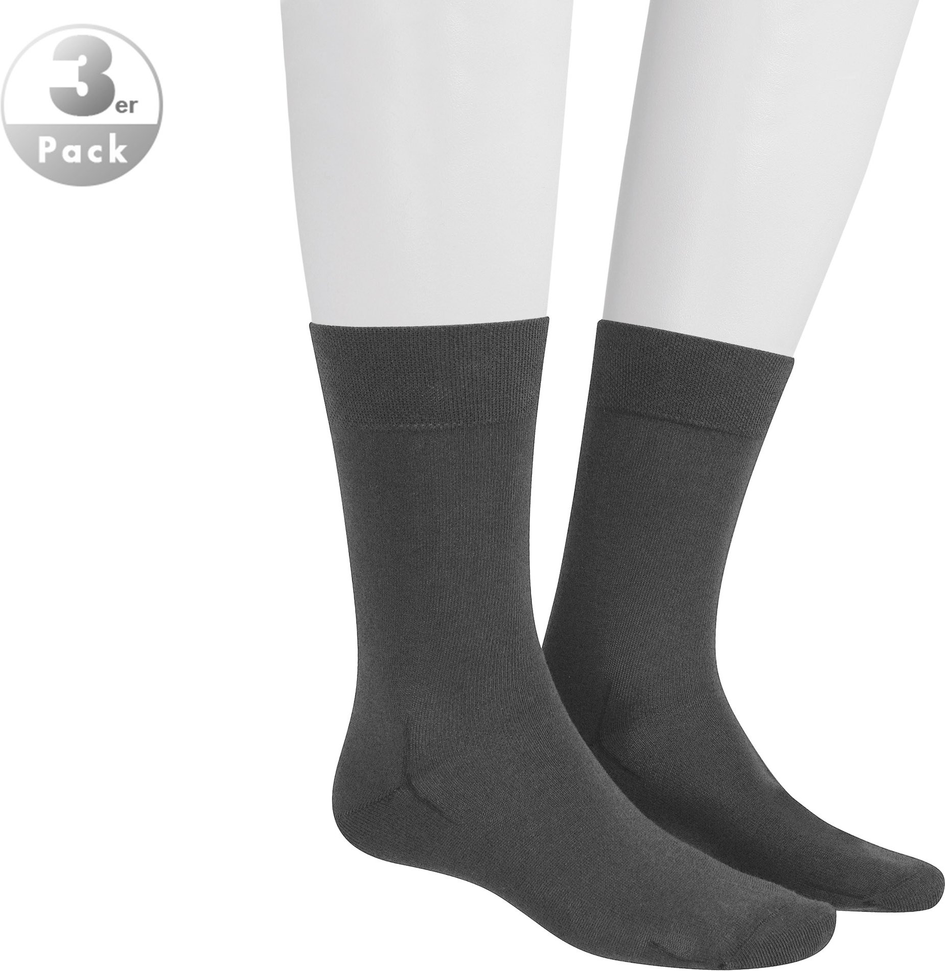 Thumbnail - Hudson Herren Socken grau Baumwolle & Mix unifarben