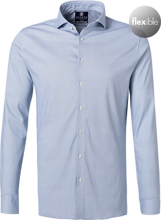Thumbnail - DESOTO Herren Hemd blau meliert