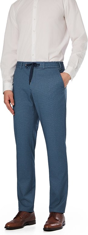 Thumbnail - DIGEL Herren Hose blau meliert Slim Fit