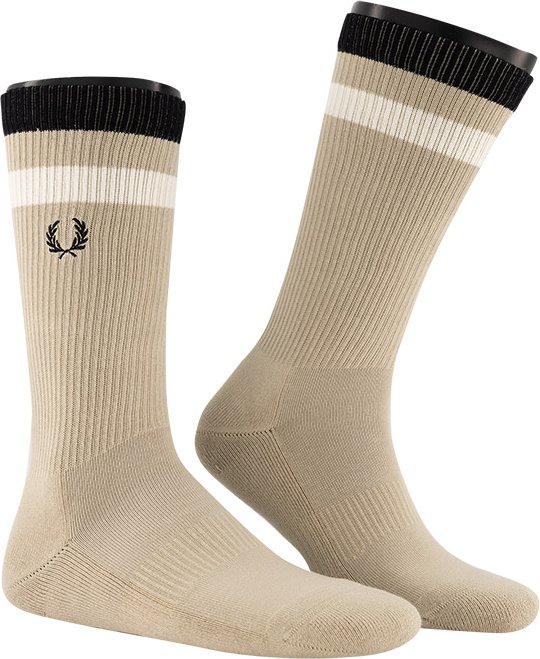 Thumbnail - Fred Perry Herren Socken beige Baumwolle & Mix Gestreift