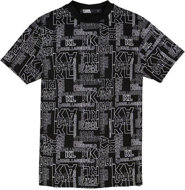 KARL LAGERFELD Herren T-Shirt schwarz gemustert