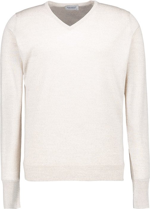 John Smedley Herren V-Pullover grau unifarben