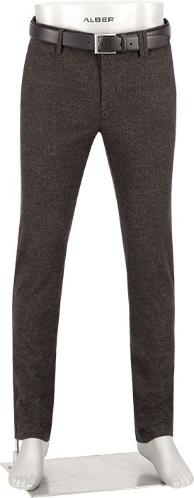 Alberto Herren Jersey braun gemustert Slim Fit