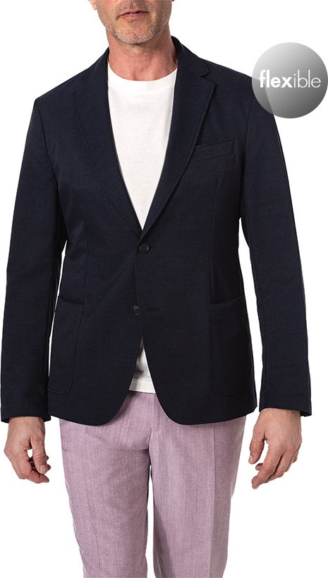 BOSS Black Herren Sakko blau meliert Slim Fit