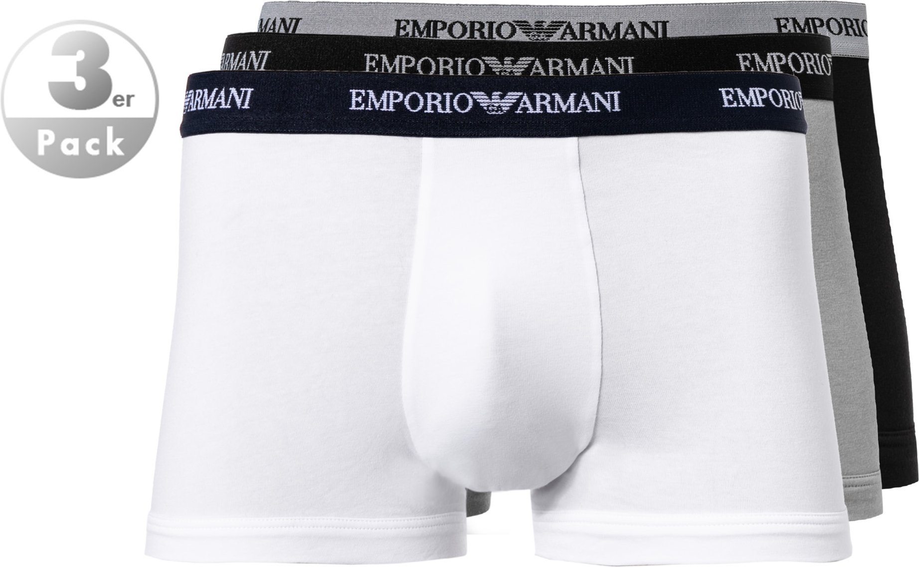 Thumbnail - EMPORIO ARMANI Herren Trunks grau Baumwolle & Mix unifarben