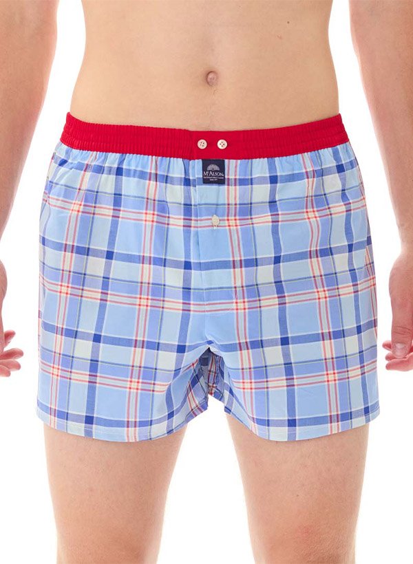 MC ALSON Herren Boxershorts blau,multicolor Reine Baumwolle Gemustert