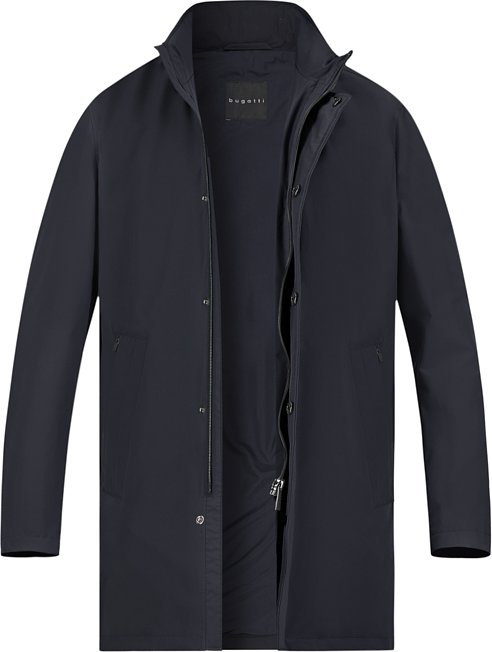 bugatti Herren Mantel blau unifarben