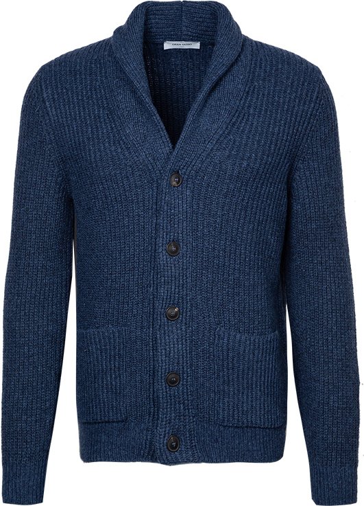 Thumbnail - Gran Sasso Herren Cardigan blau unifarben