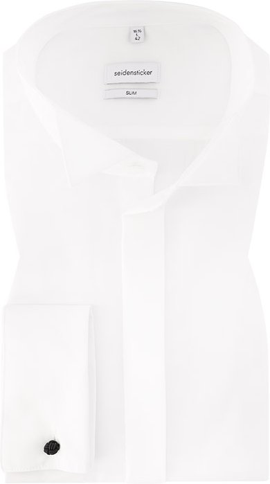 Seidensticker Herren Smokinghemd weiß Slim Fit