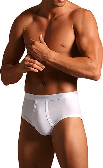 Novila Herren Slip weiß Ägyptische Baumwolle unifarben