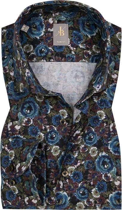Jacques Britt Herren Hemd blau Slim Fit