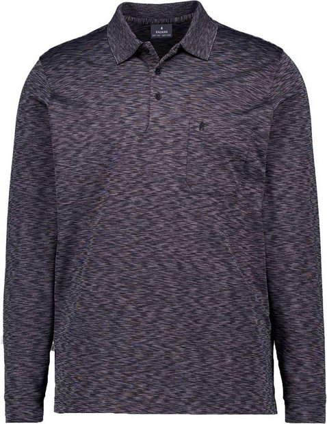 RAGMAN Herren Polo-Shirt grau meliert