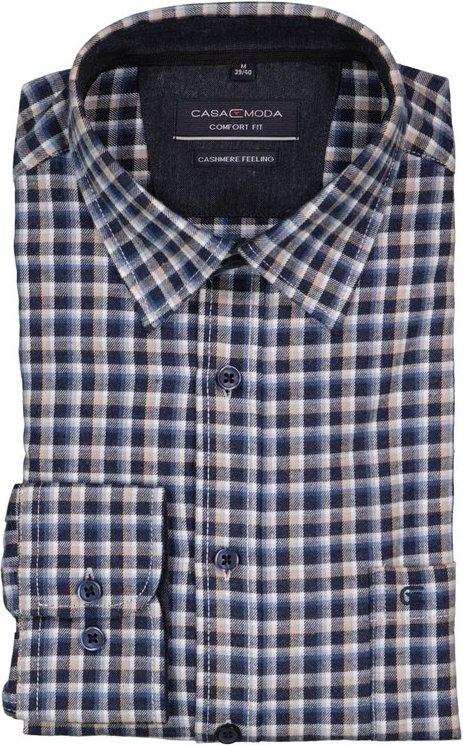 CasaModa Herren Hemd blau kariert Comfort Fit