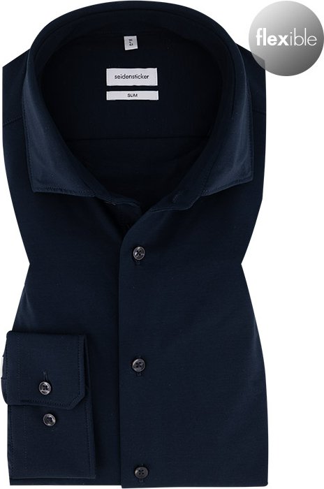 Seidensticker Herren Hemd blau meliert Slim Fit