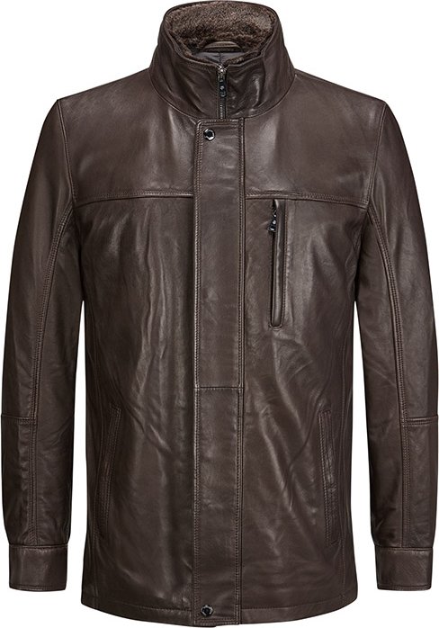 MILESTONE Herren Lederjacke braun