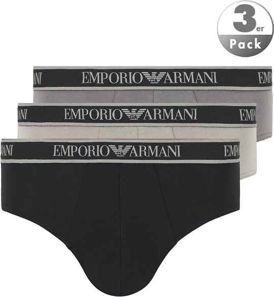EMPORIO ARMANI Herren Slips grau,schwarz Baumwolle & Mix unifarben