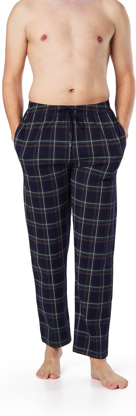 bugatti Herren Pyjamahose blau Baumwolle & Mix Kariert