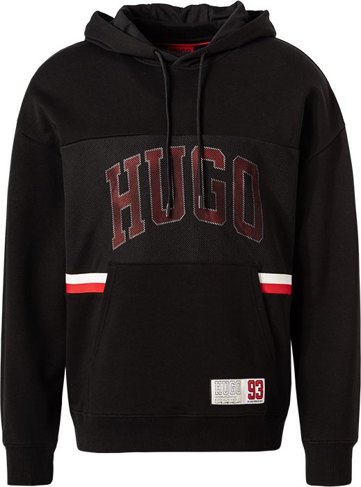 HUGO Herren Hoodie schwarz unifarben