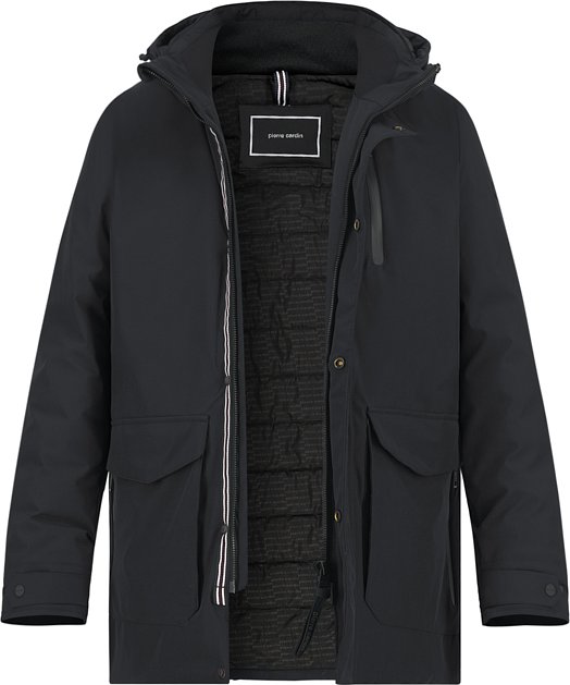 Pierre Cardin Herren Jacke schwarz unifarben