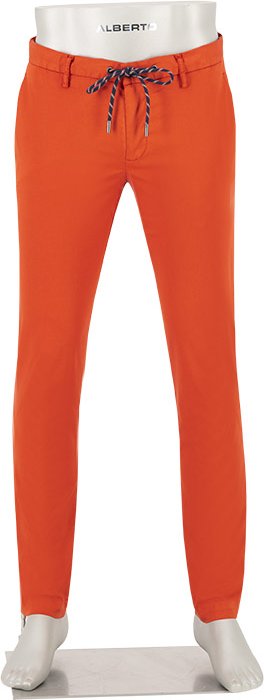 Thumbnail - Alberto Herren Cotton Hose rot Slim Fit