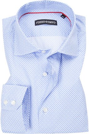 rosso e nero Herren Hemd blau gemustert