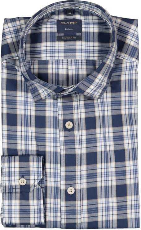 OLYMP Herren Hemd blau kariert
