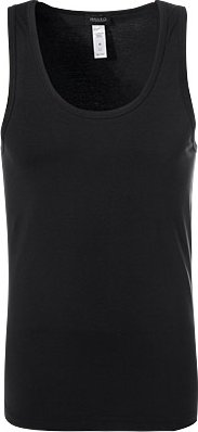 HANRO Herren Tanktop schwarz Baumwolle & Mix unifarben