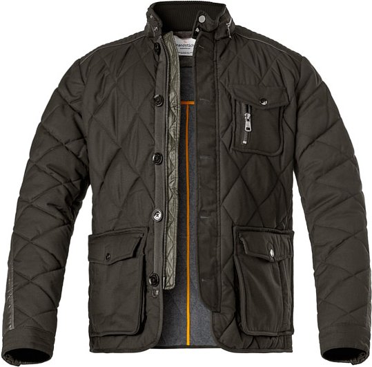 Thumbnail - handstich Herren Steppjacke grün unifarben