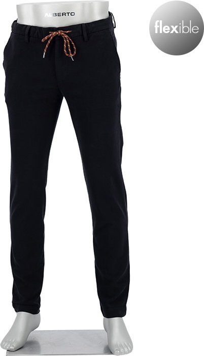 Alberto Herren Hosen schwarz Slim Fit