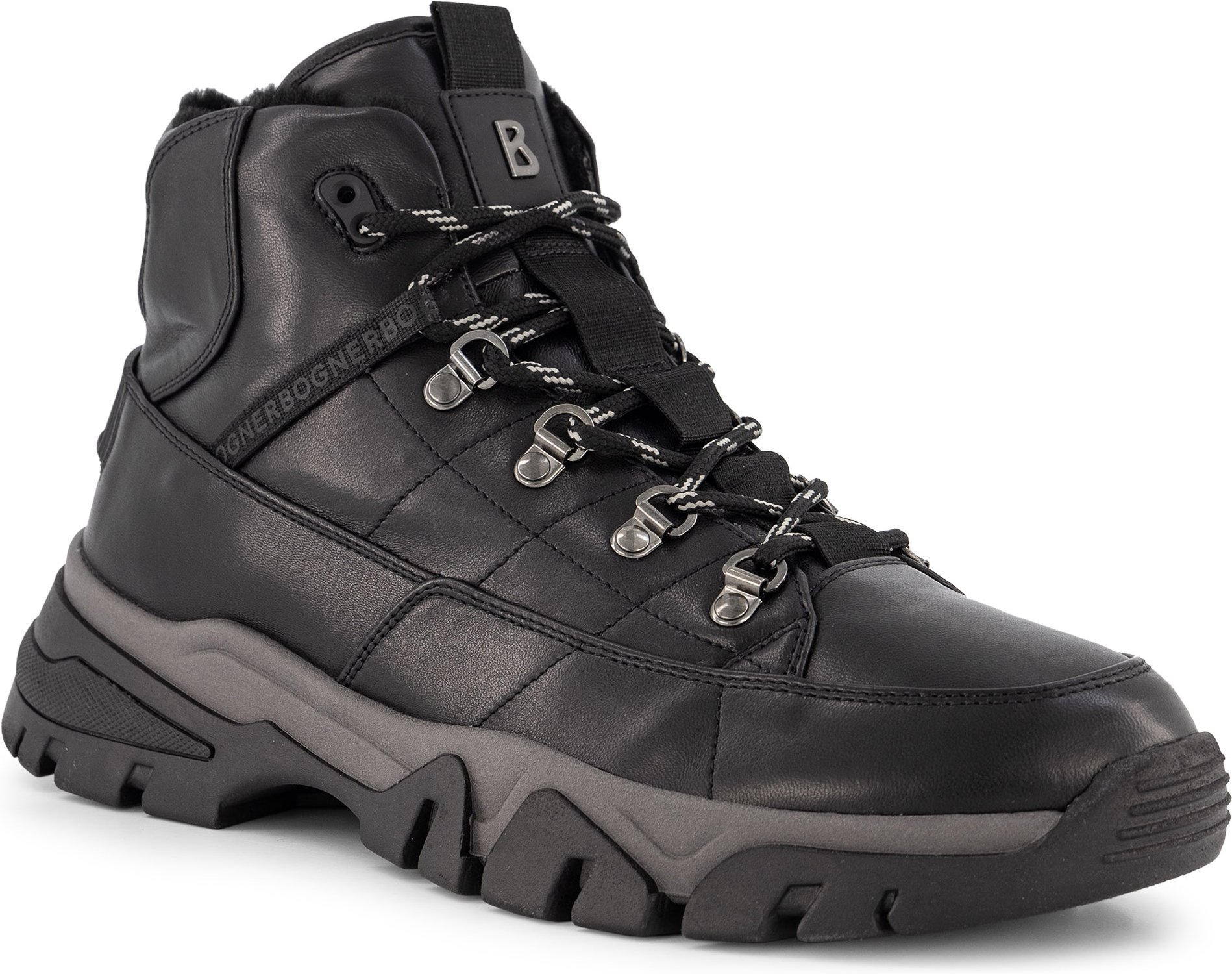 BOGNER Herren Schuhe schwarz Glattleder