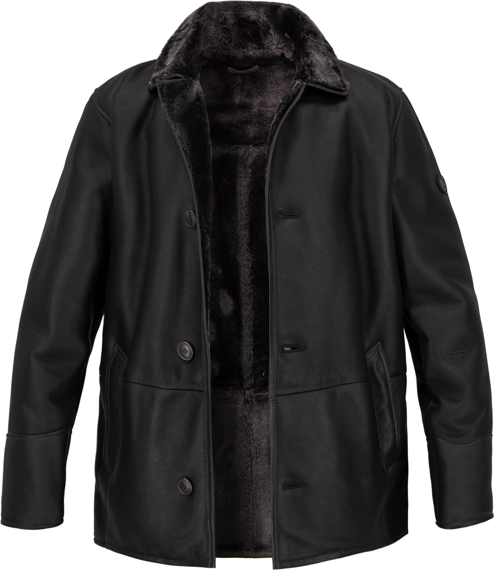 bugatti Herren Lederjacke braun unifarben